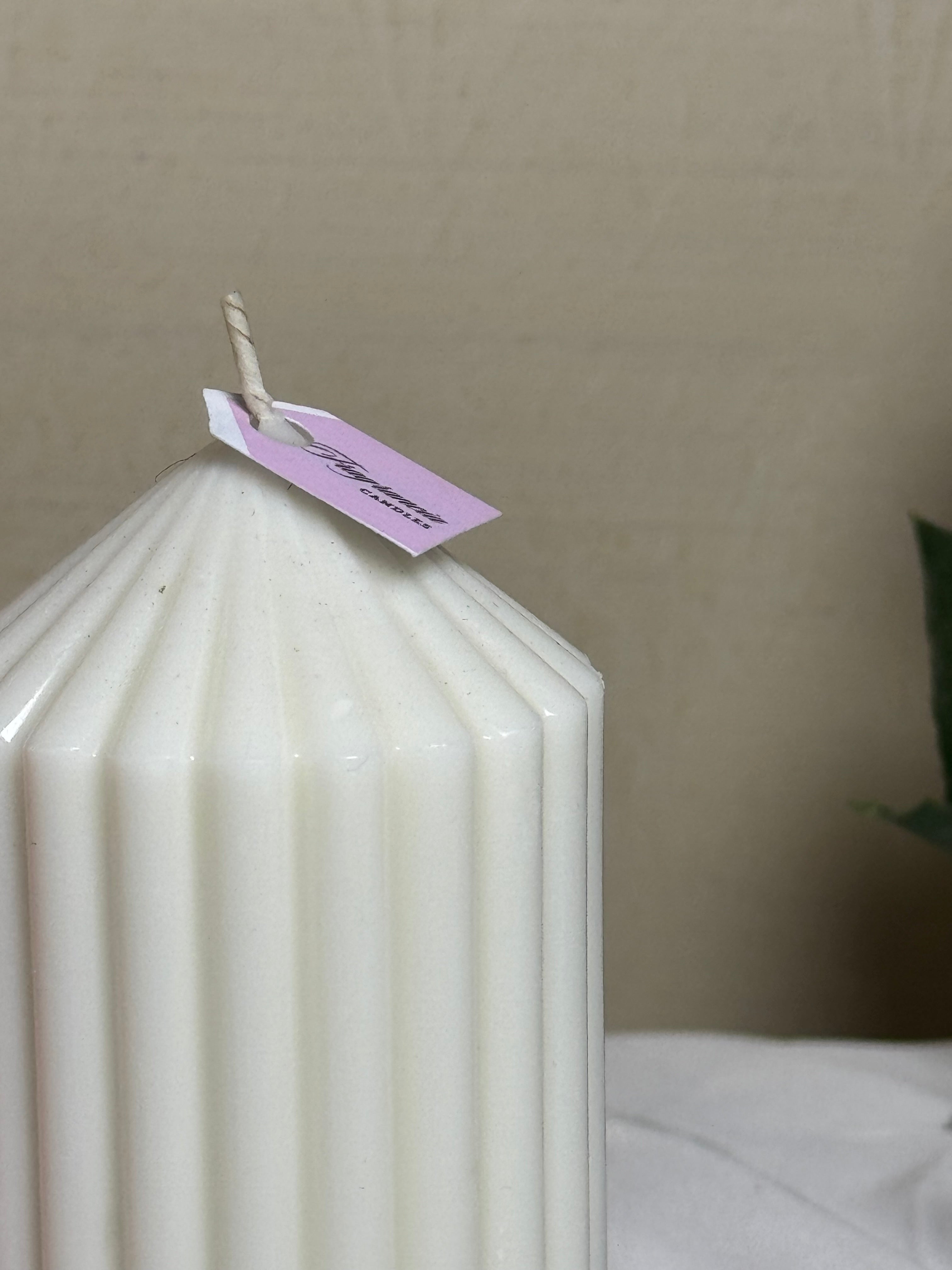 Stripped Pillar Candle